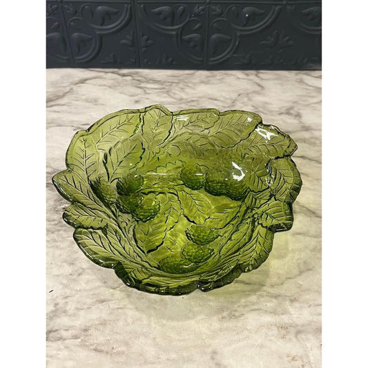 Green Glass Berry Bowl