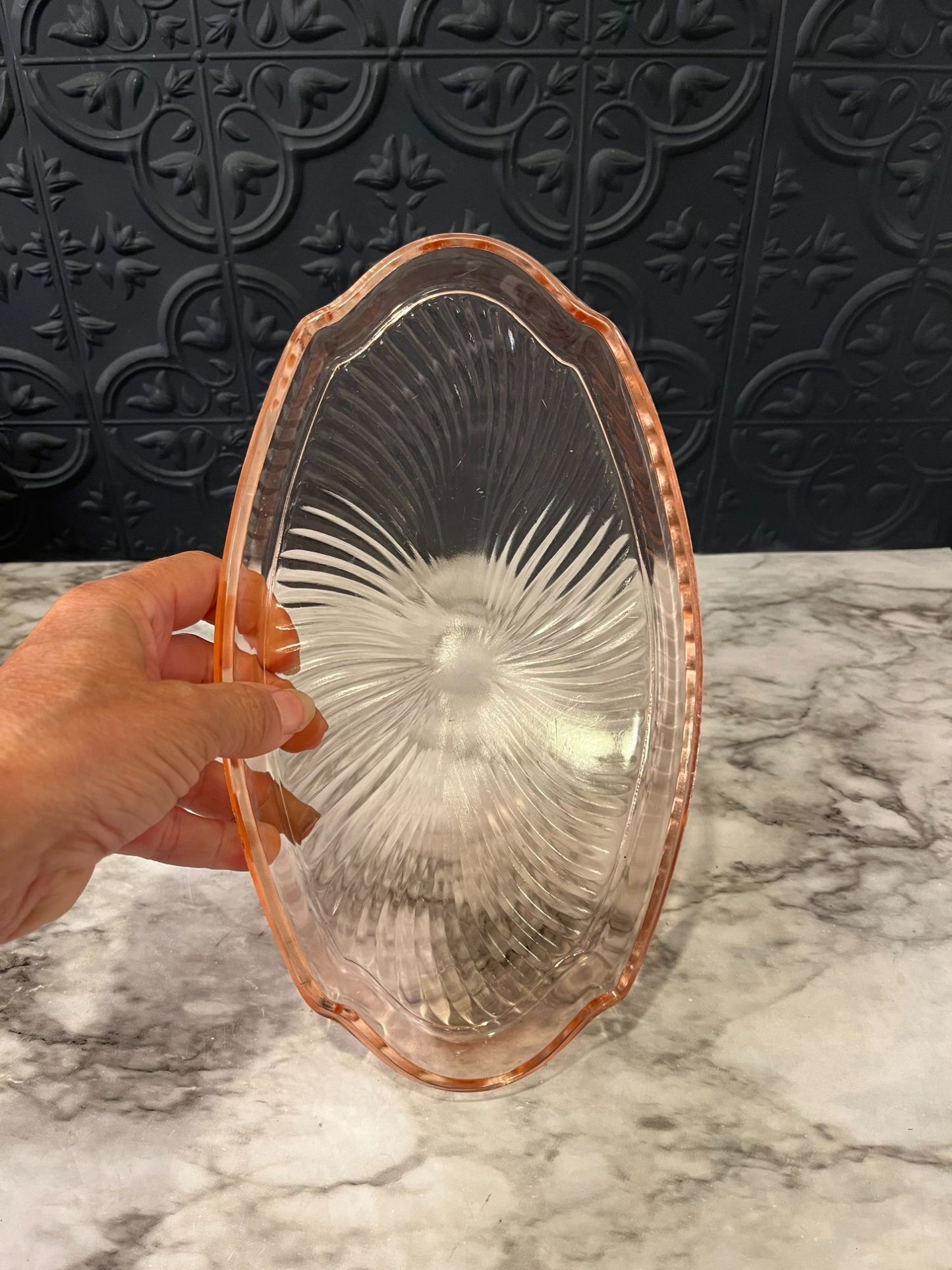 PInk Oval Glass Tray