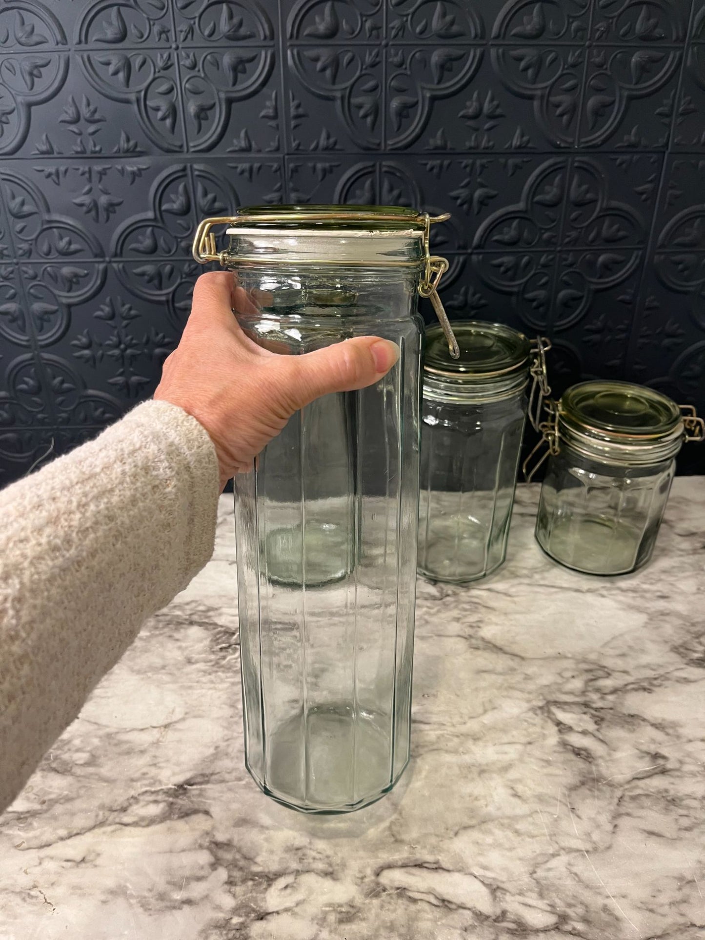 Glass Canister Set x 4