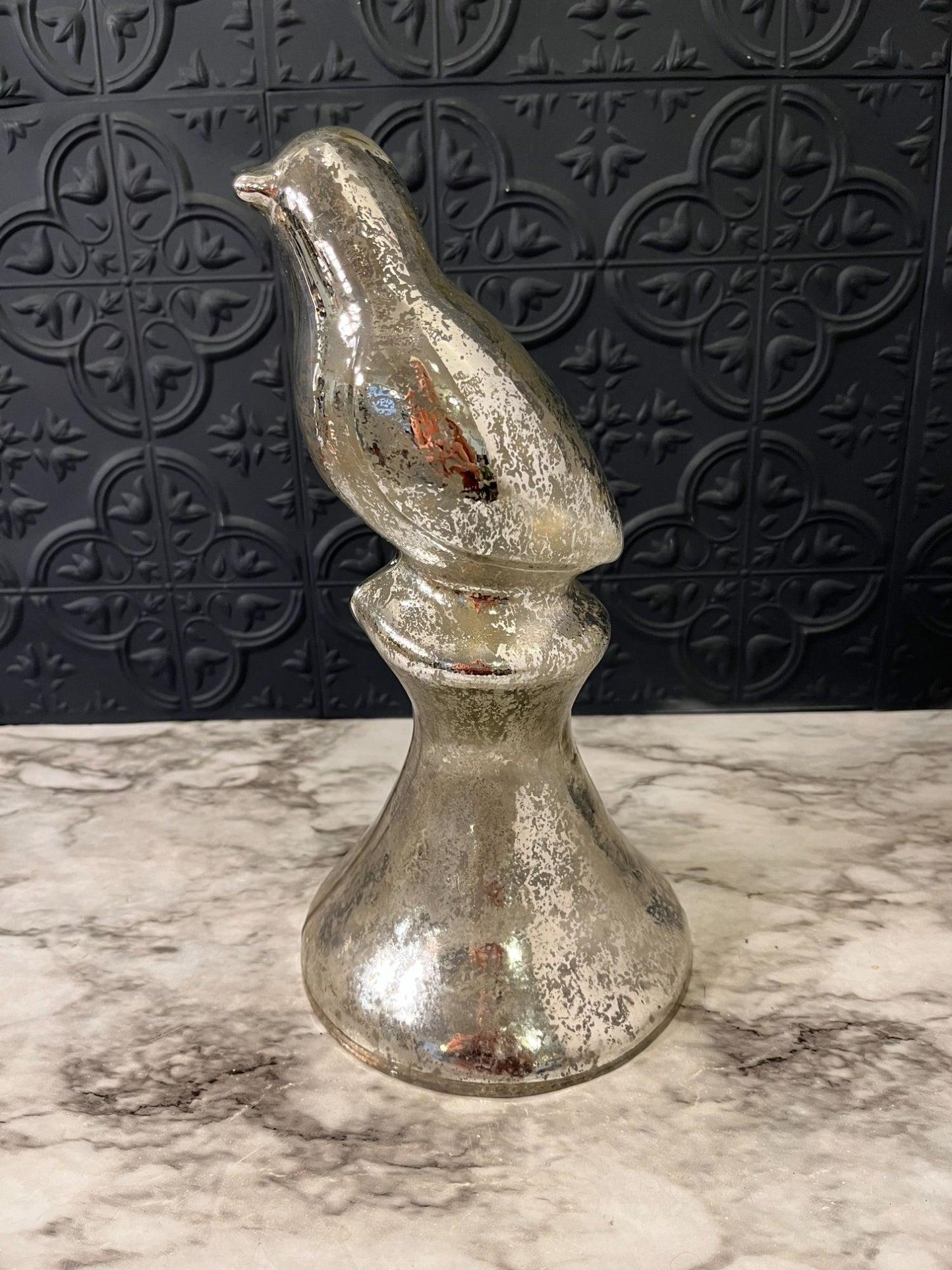 Mercury Glass Bird on a Stand