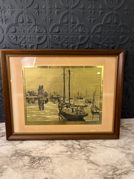 Large Lionel Barrymore Gold Foil Quiet Waters