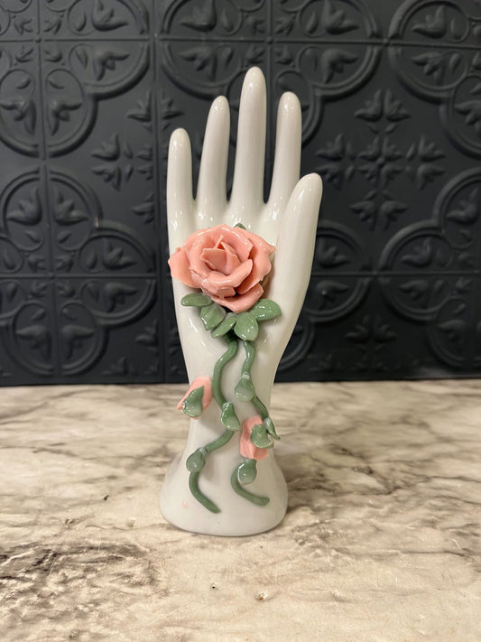 Porcelain hand with roses