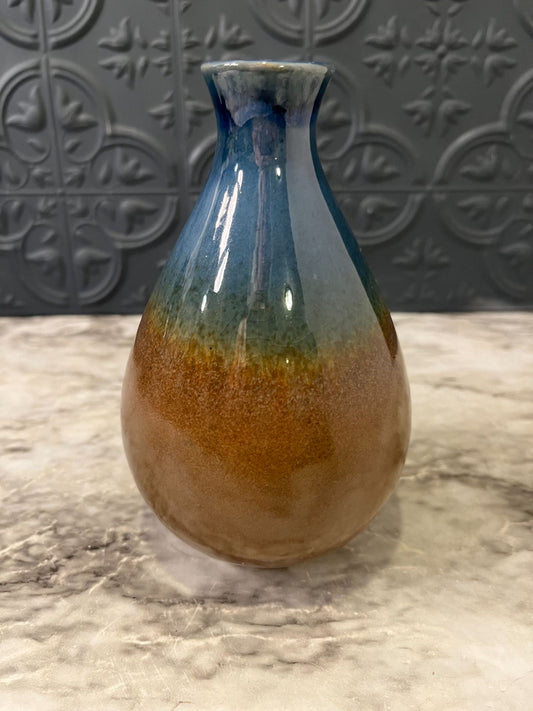 Brown & Blue Bud Vase