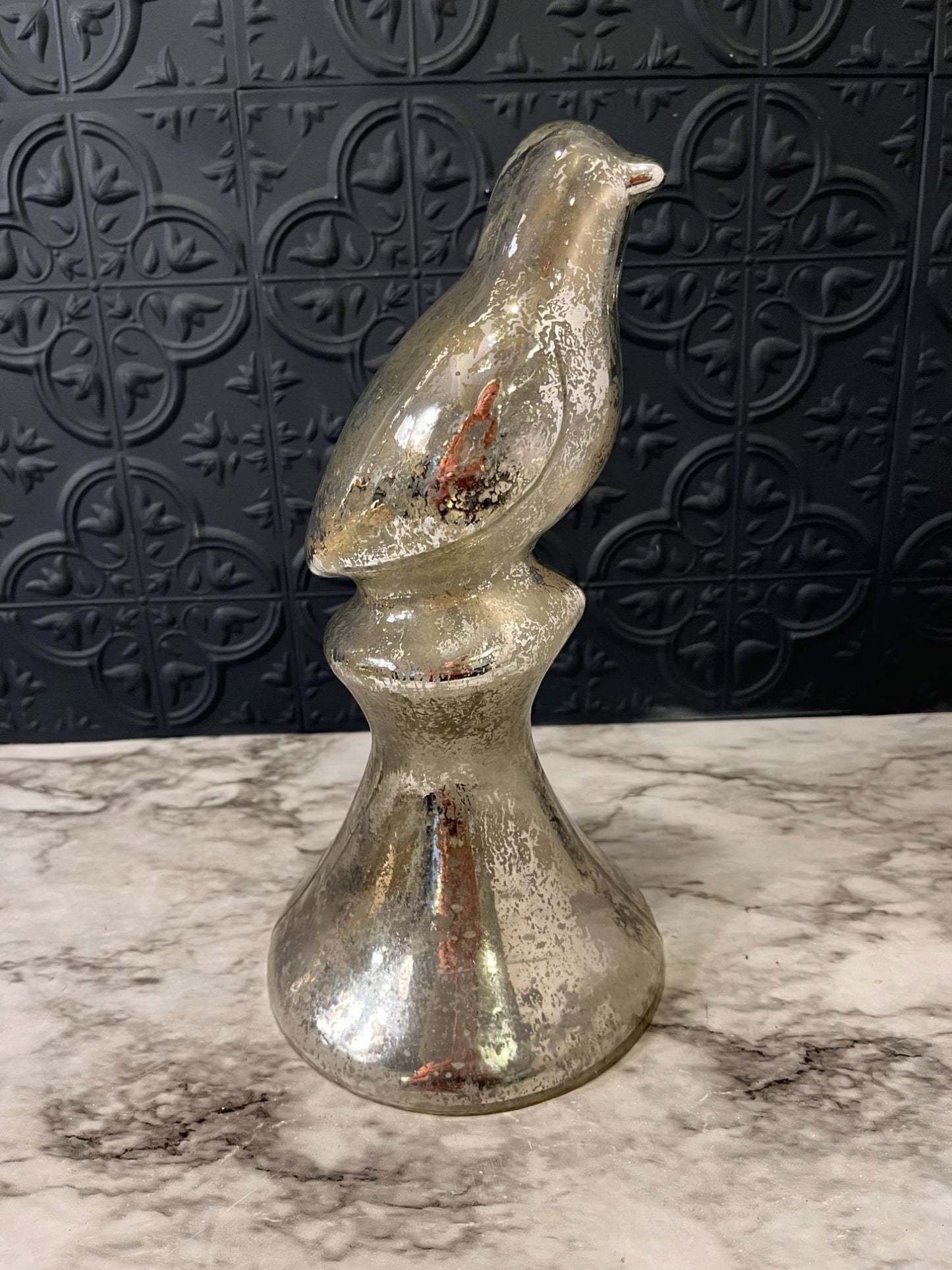 Mercury Glass Bird on a Stand