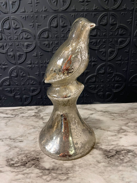 Mercury Glass Bird On A Stand