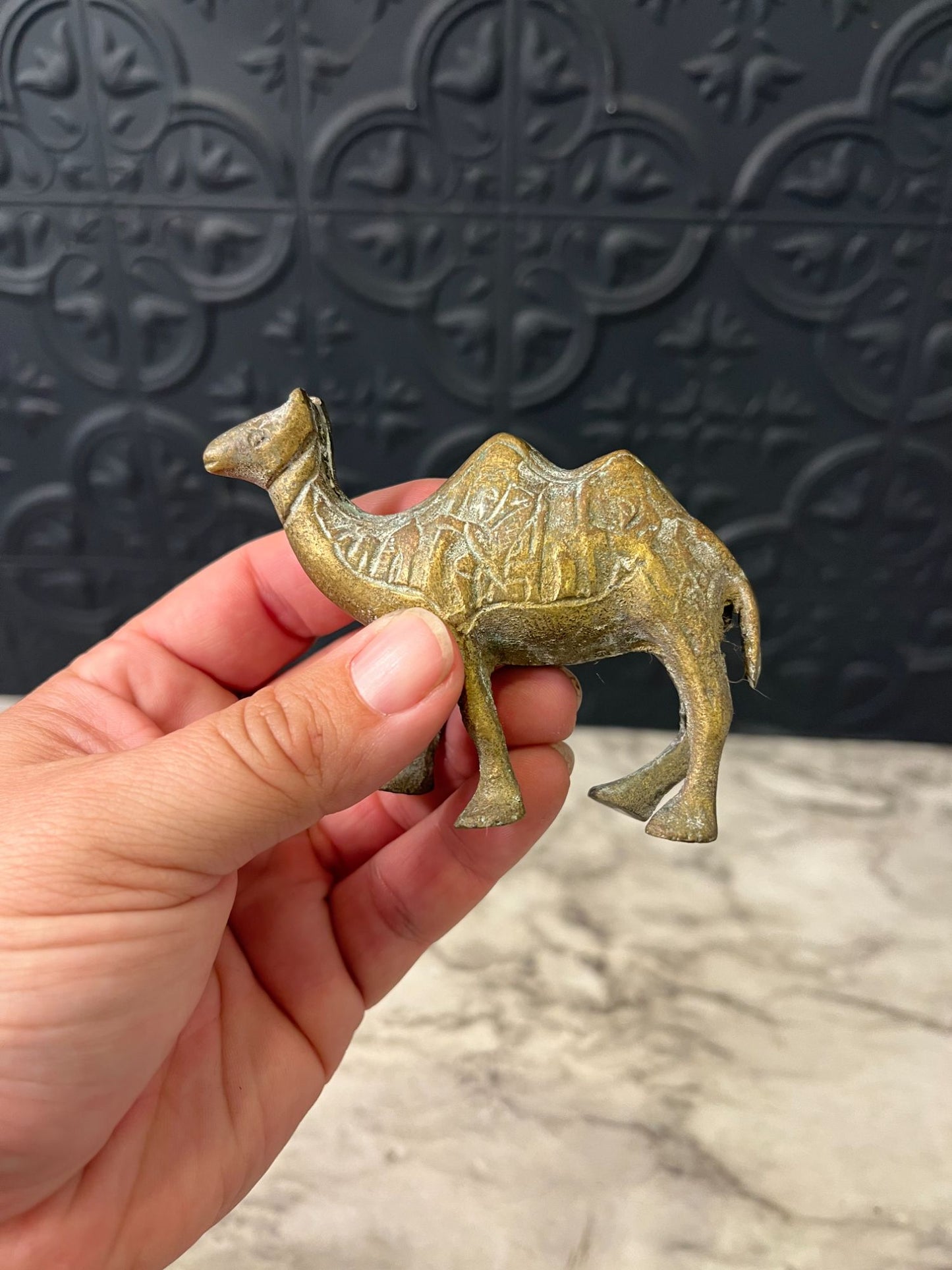 Mini brass camels x2