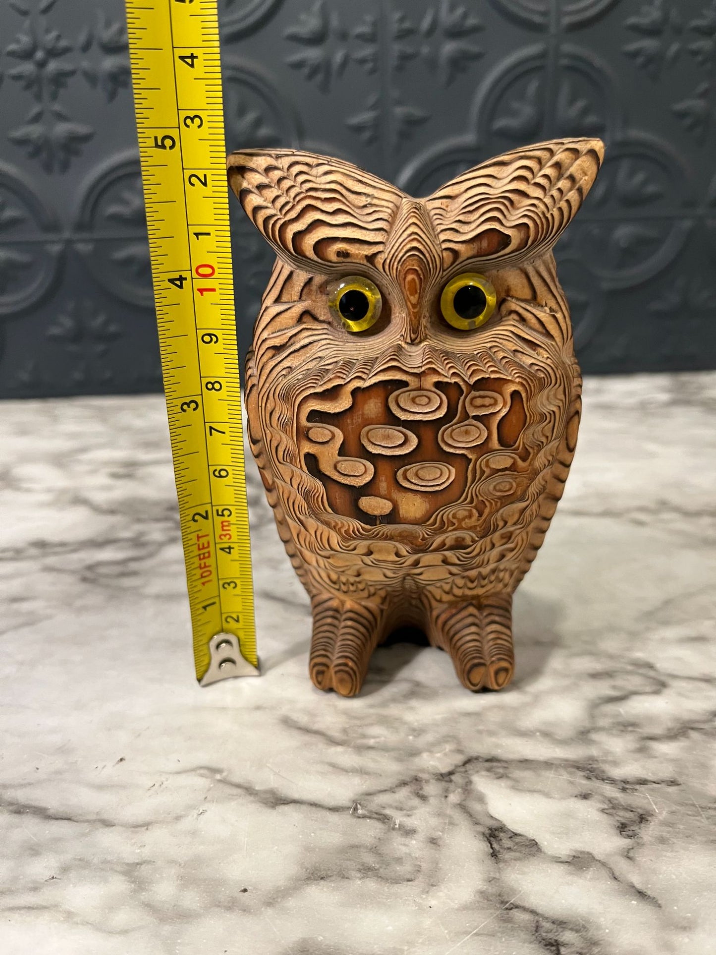 Hand Carved Wood Owl