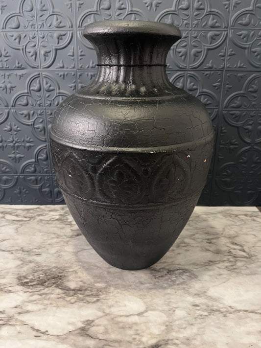 Large Black Pottery Vase