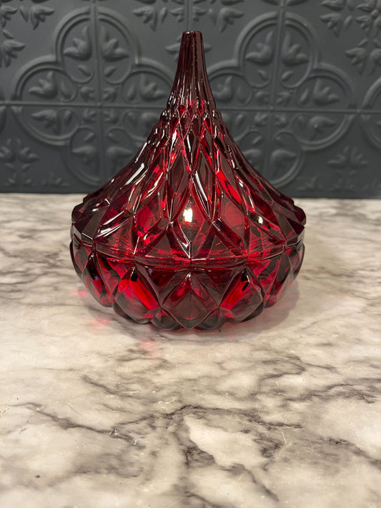 Ruby Red Crystal Hersheys Kiss Candy jar