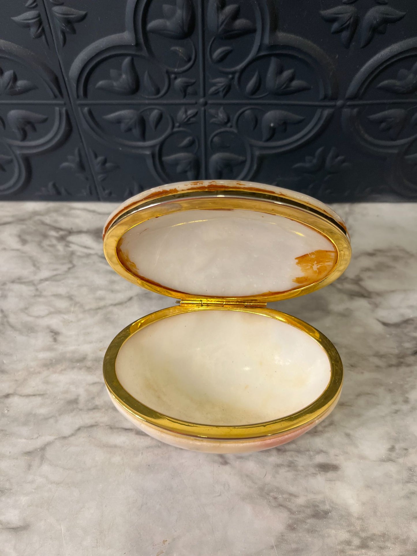 Alabaster Jewelry Box oval