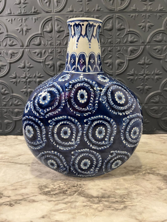 Blue and White Flask Vase