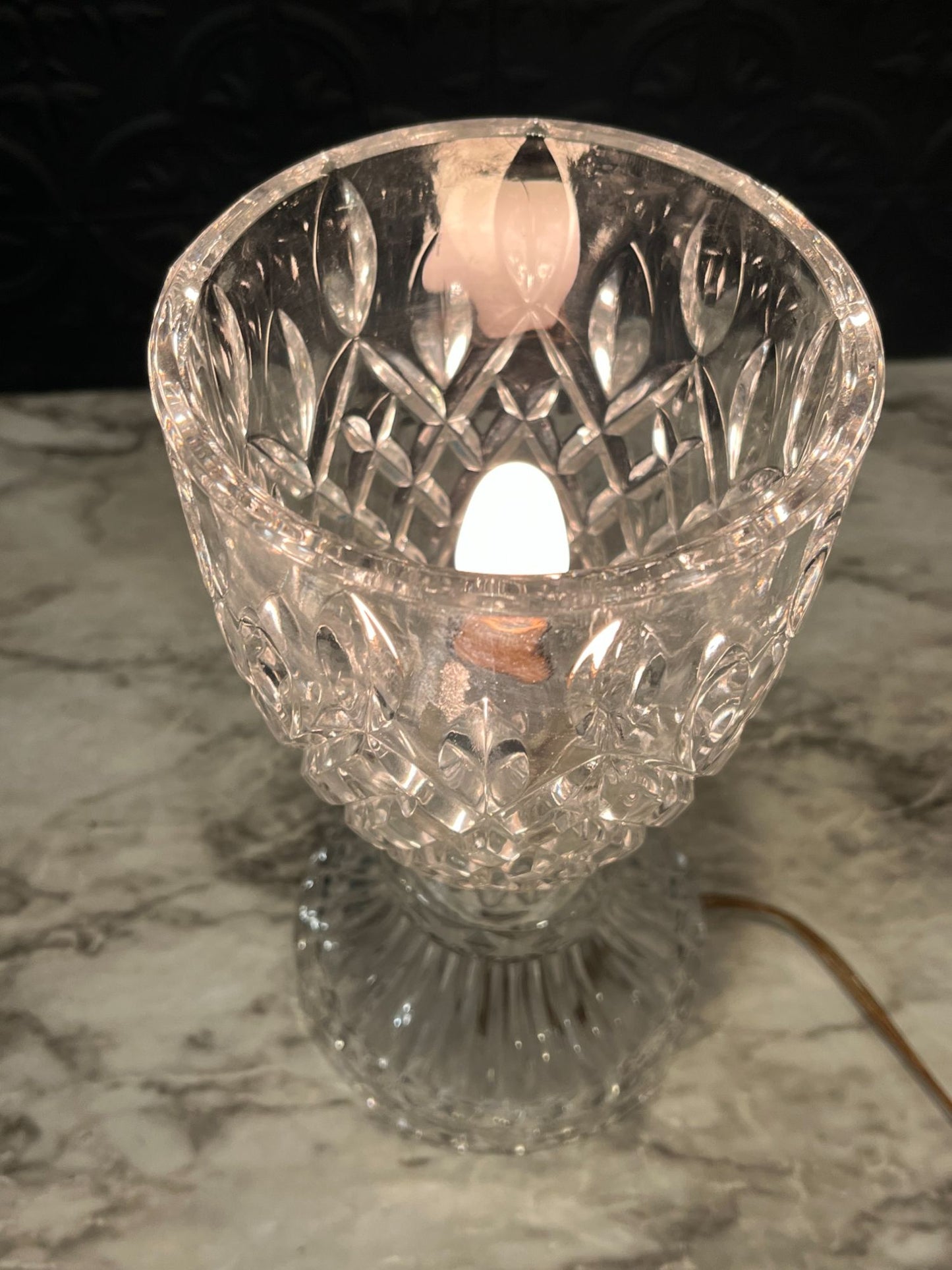 Crystal Glass Vase Lamp