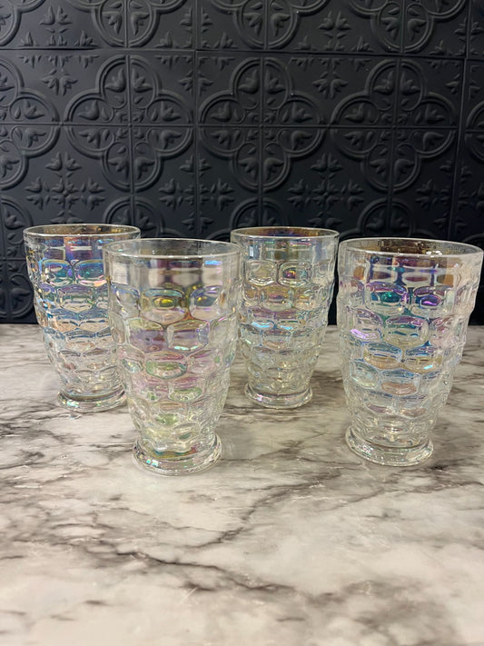 Federal Glass Iridescent Tumbler Set of 4