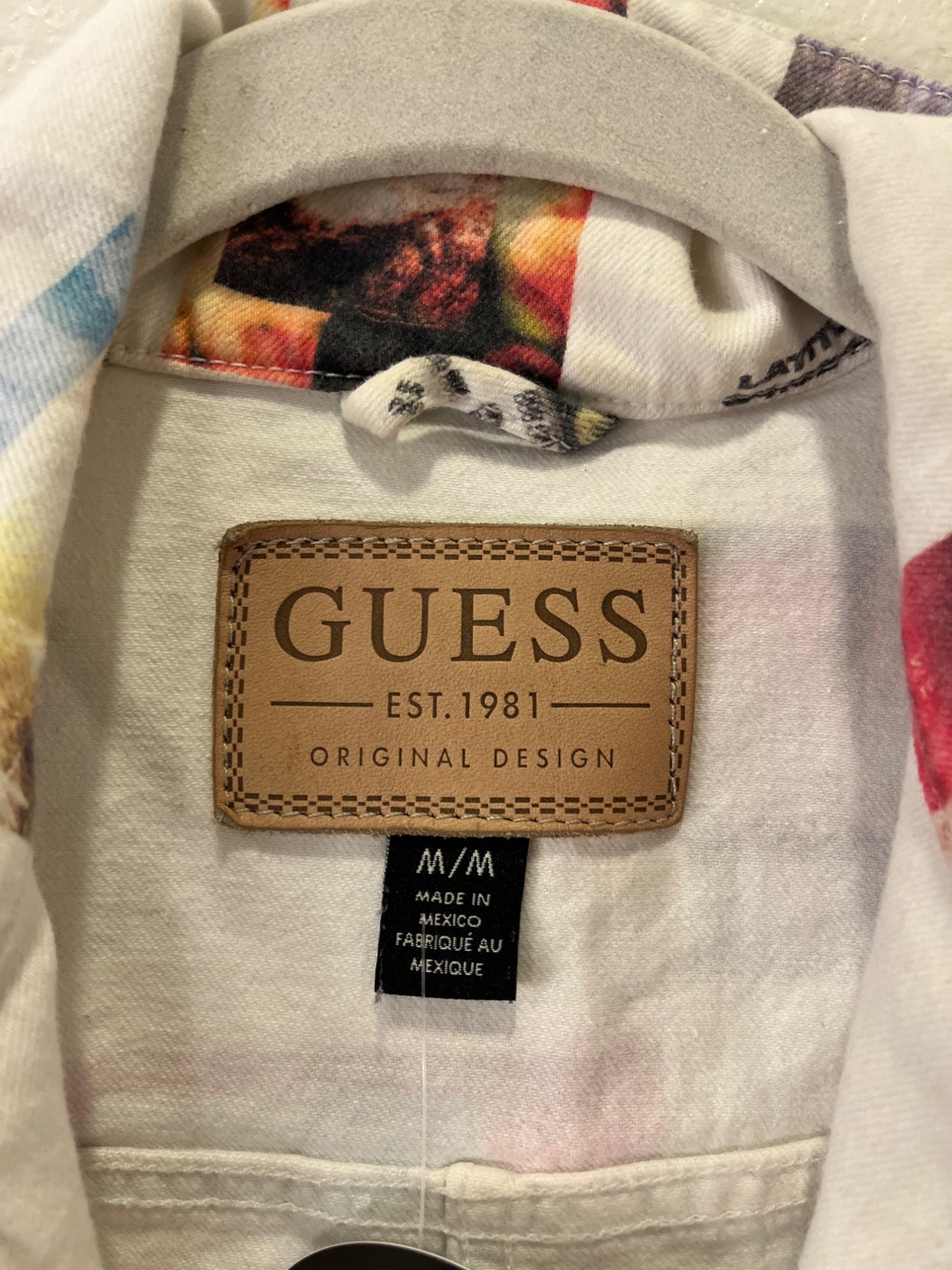 Guess white printed jacket