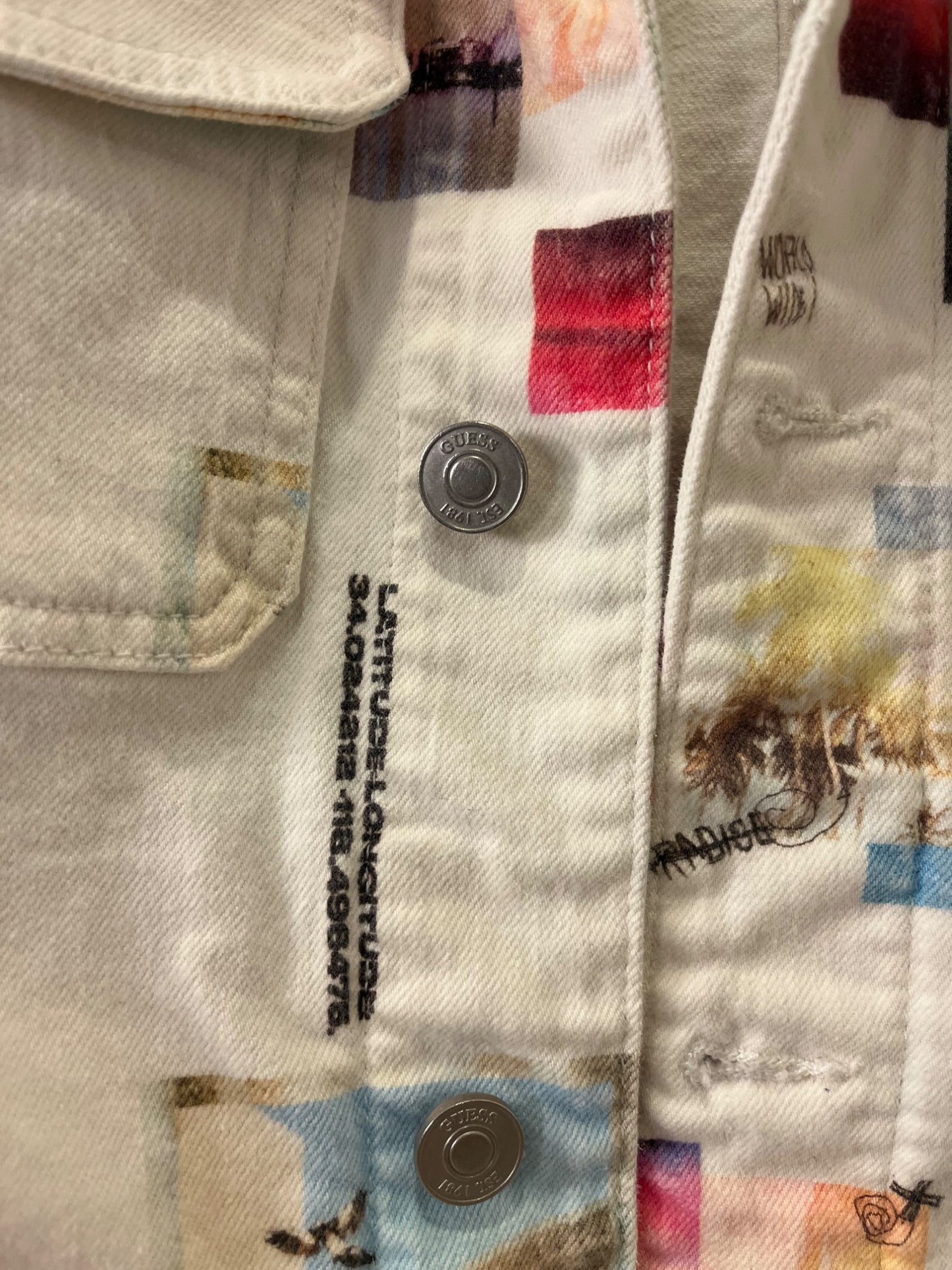 Guess white printed jacket