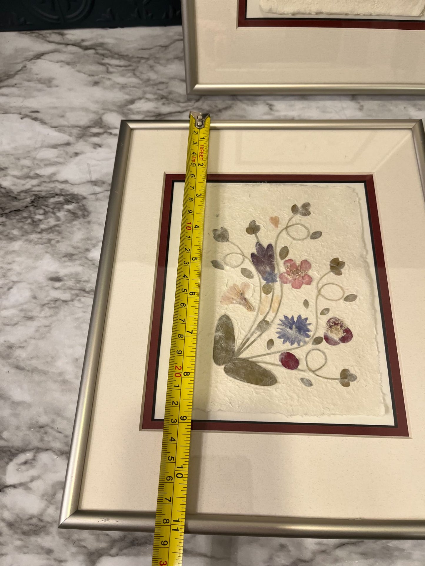 Silver Framed Pressed Flowers