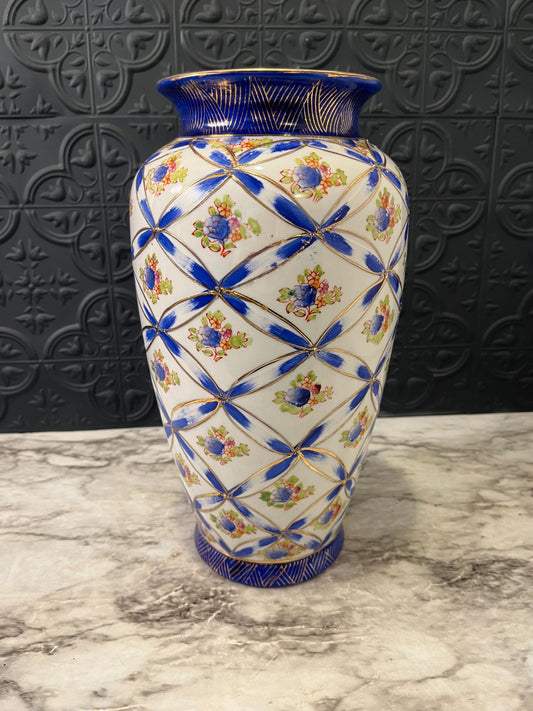 Blue and Gold Lemax Vase