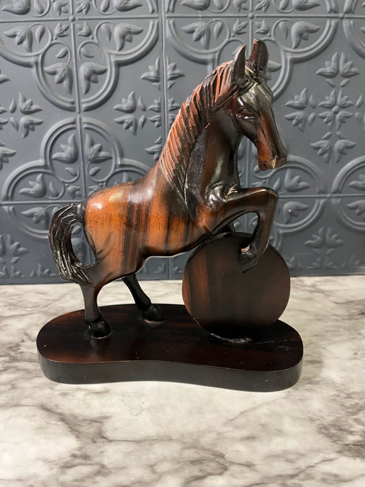 Hand Carved Wood Horse