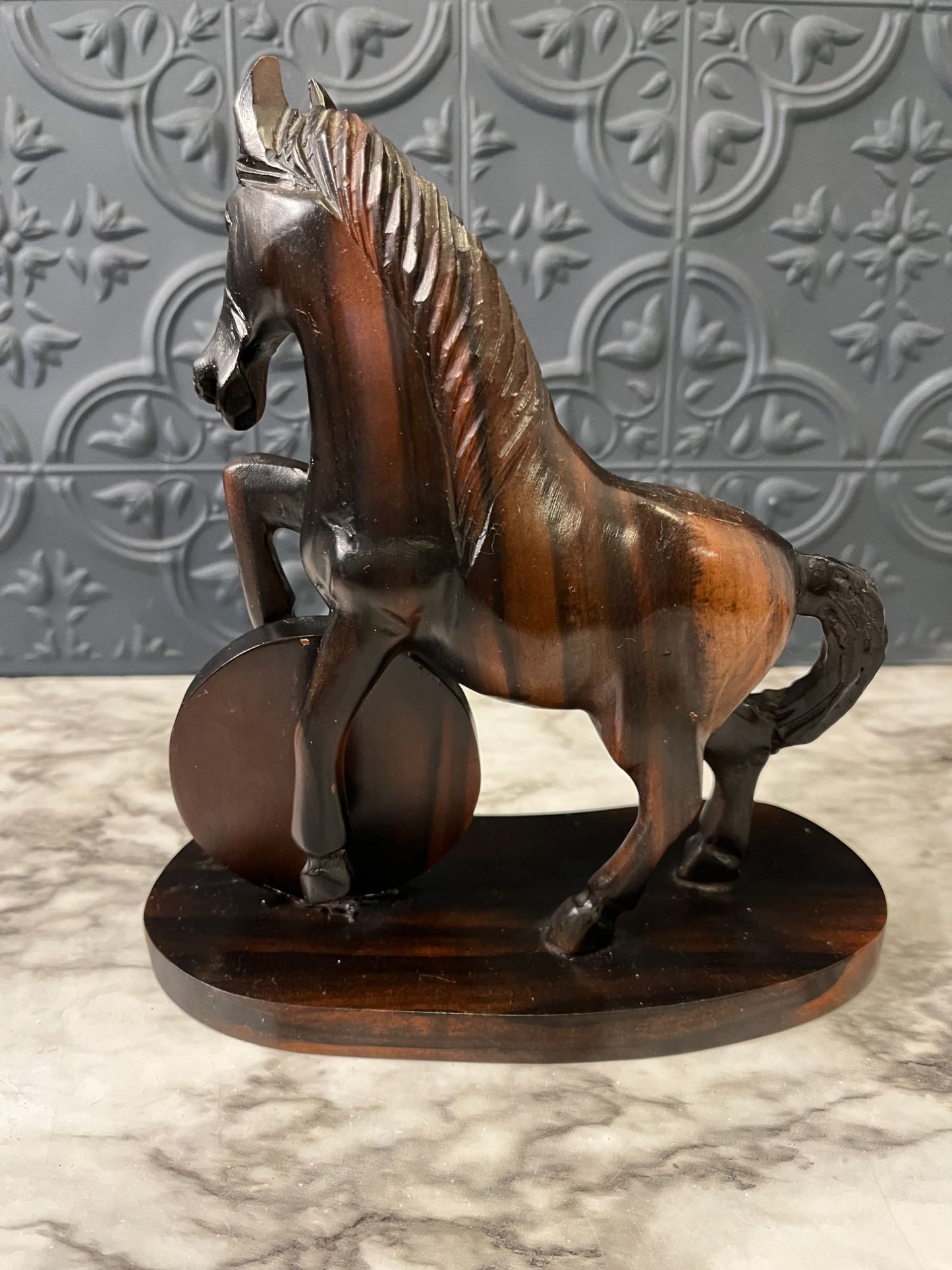 Hand Carved Wood Horse