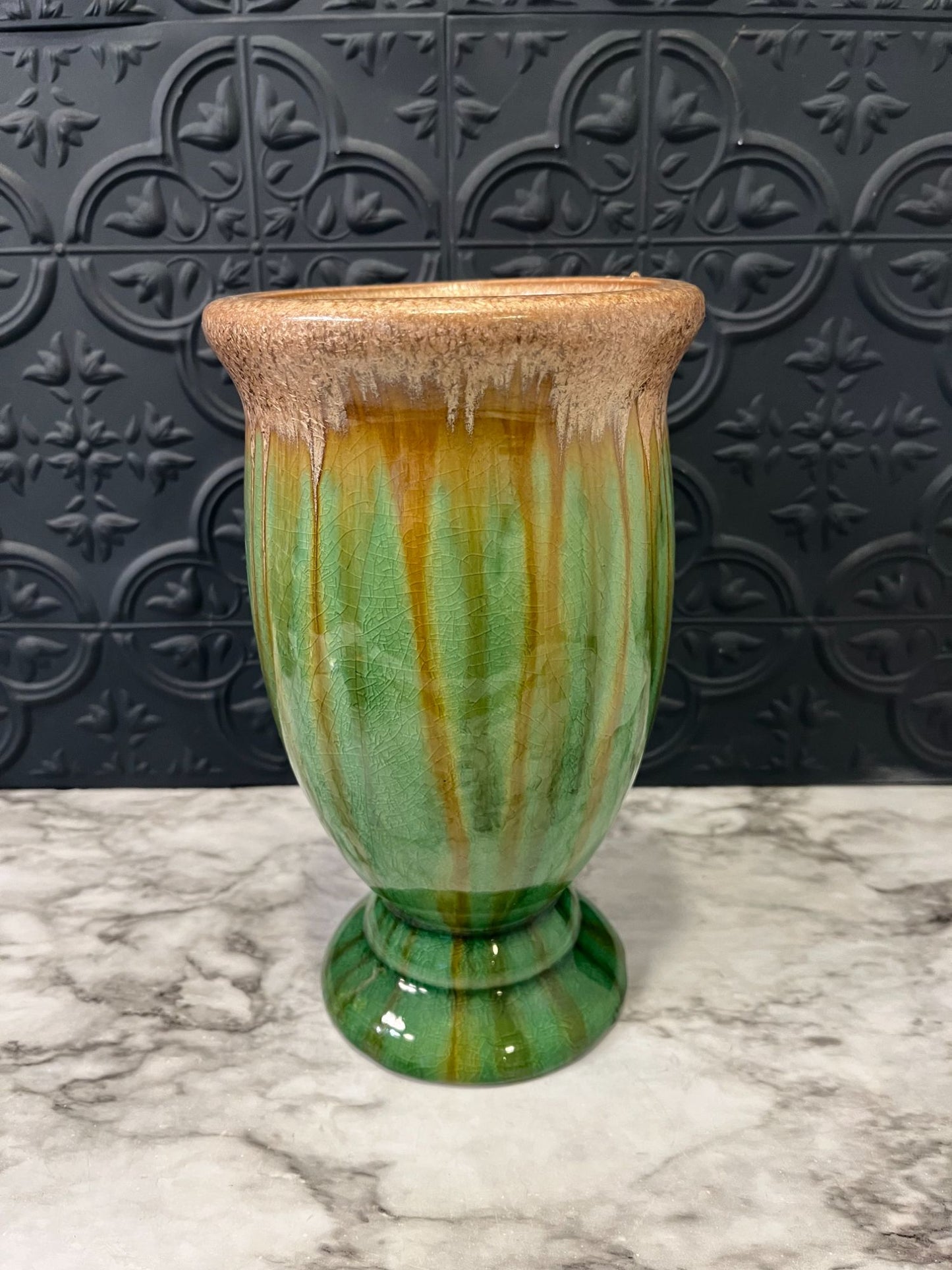 Green Drip Vase