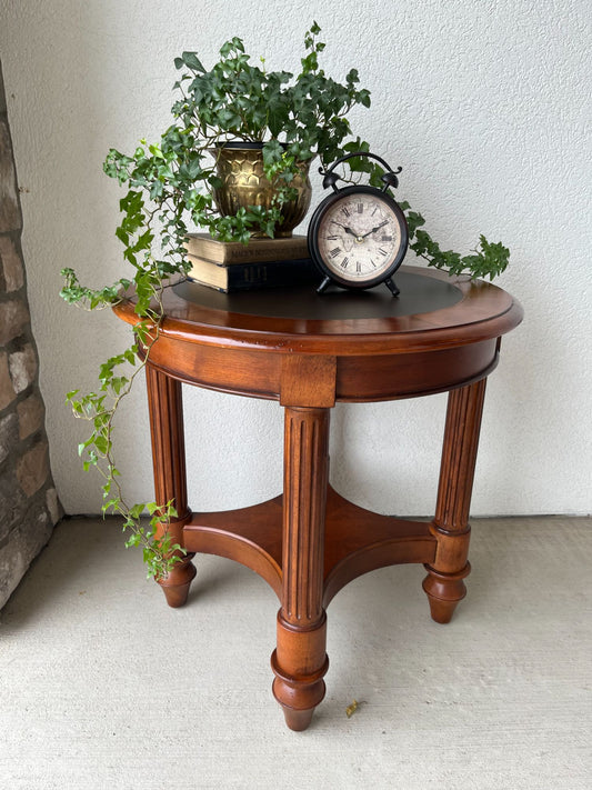 Round Wood Table With Black Center