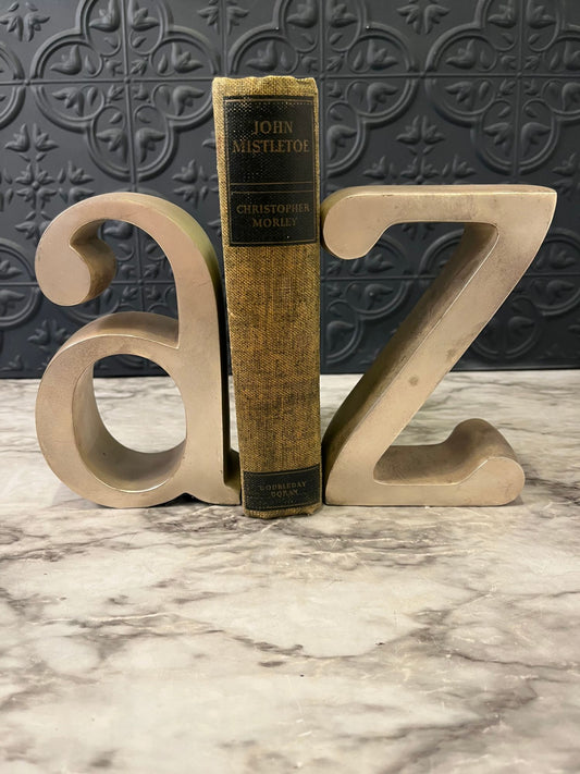 Metal A to Z Bookends