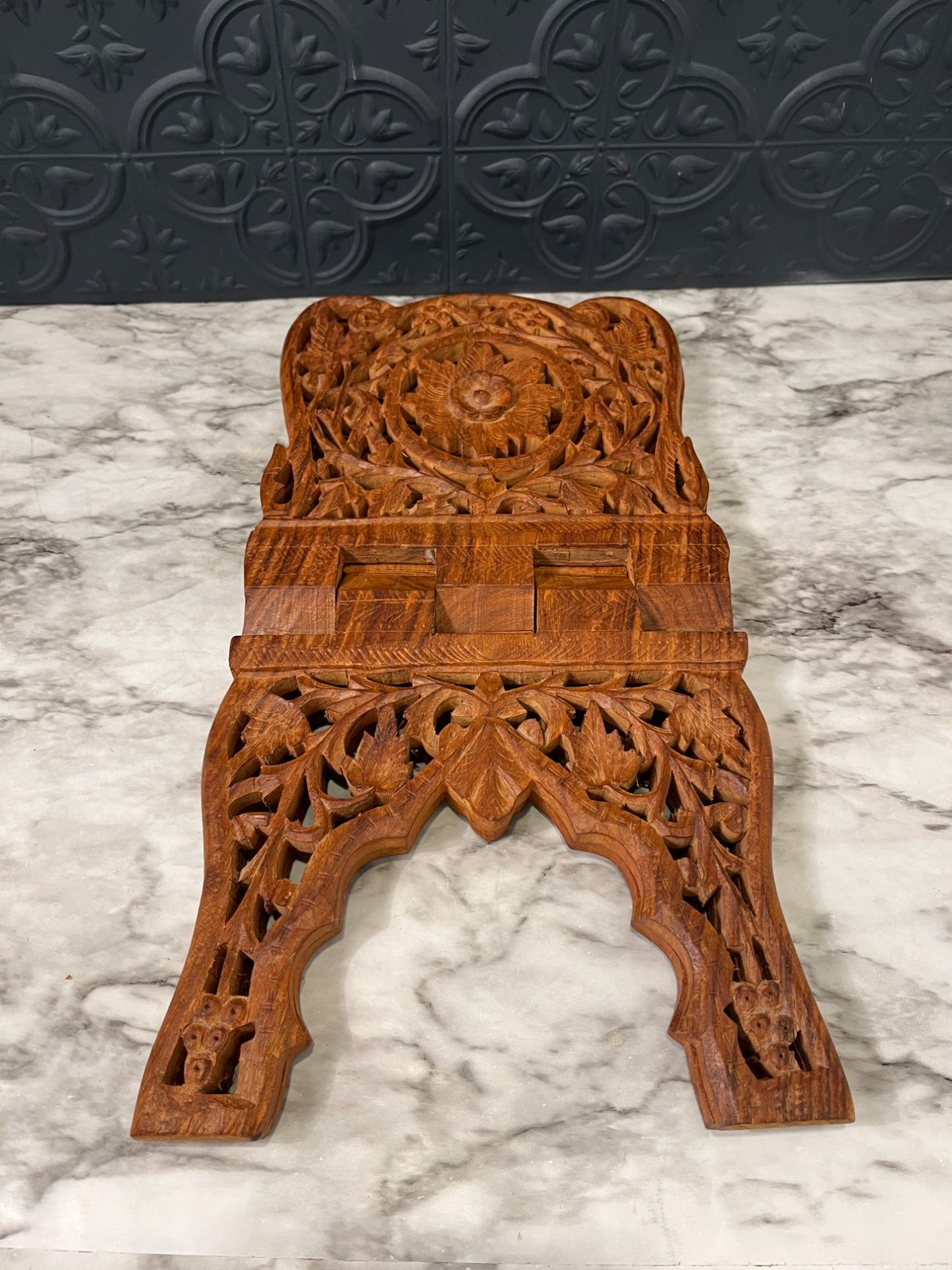 Wood Carved Book Holder